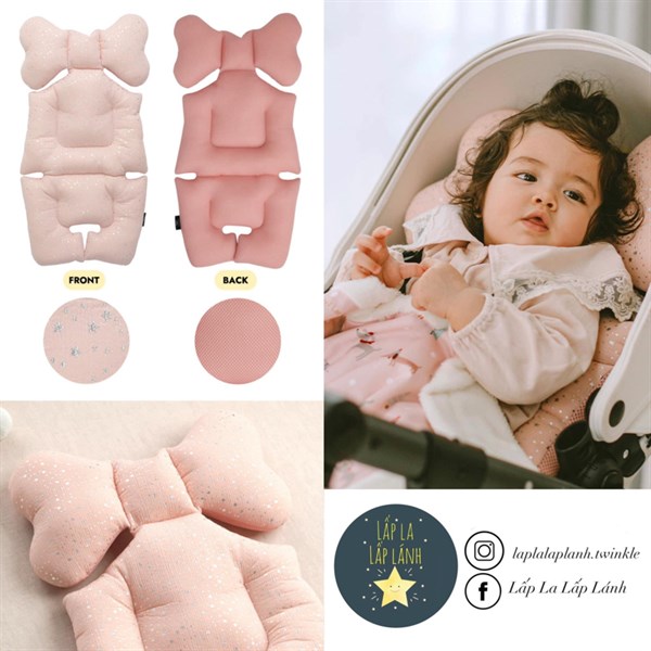 BILY Nệm lót xe đẩy Twinkle stars Hồng