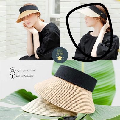 ChennyBongbong Nón cói viền đen