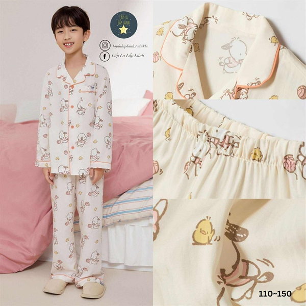 Spaokids Set pyjama SPPPF49KU1 dài tay cổ V