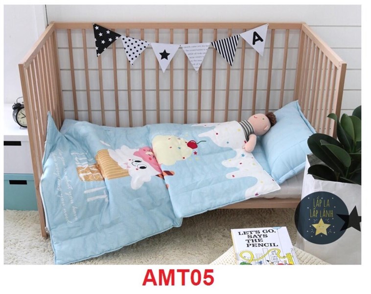 Amante Set Ngủ Ốc Quế Blue + Túi chống thấm