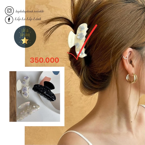 Byladies Kẹp tóc hoa Trắng