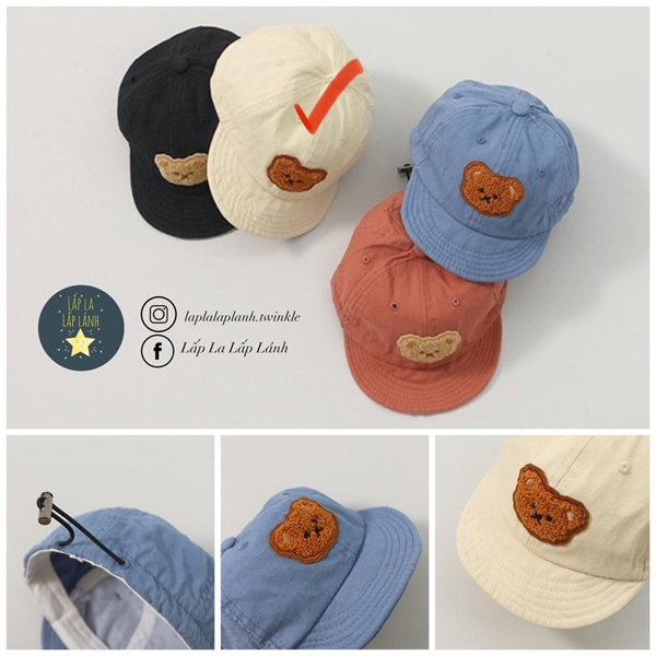 Rangubebe Nón lưỡi trai gấu Nâu đỏ