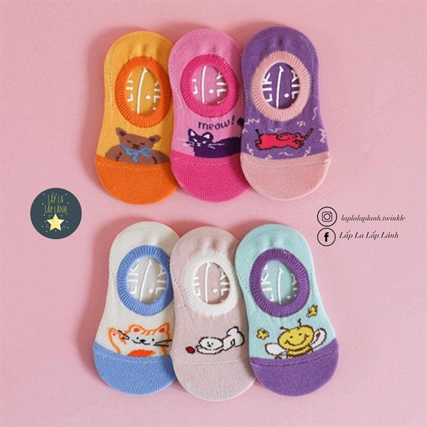 Dailylike Set 6 vớ gấu cam mèo hồng size L