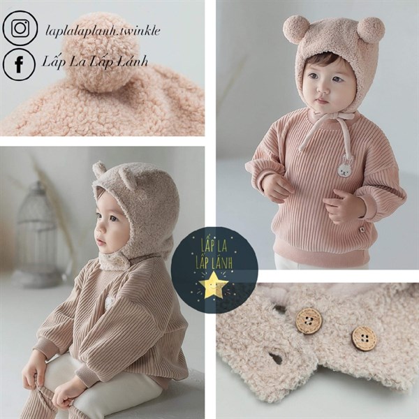 Happy Prince Nón lông trùm đầu cục bông