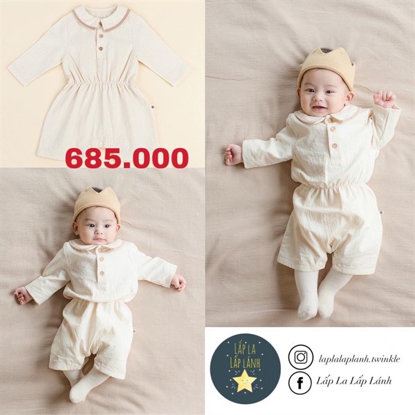 Happy Prince Bomper Vanilla cổ 3 nút for boy