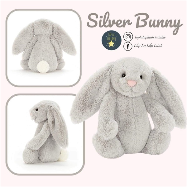 Jellycat Bunny Bashful Silver size 51cm