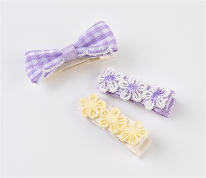 Happyprince Set kẹp tóc nơ tím vàng