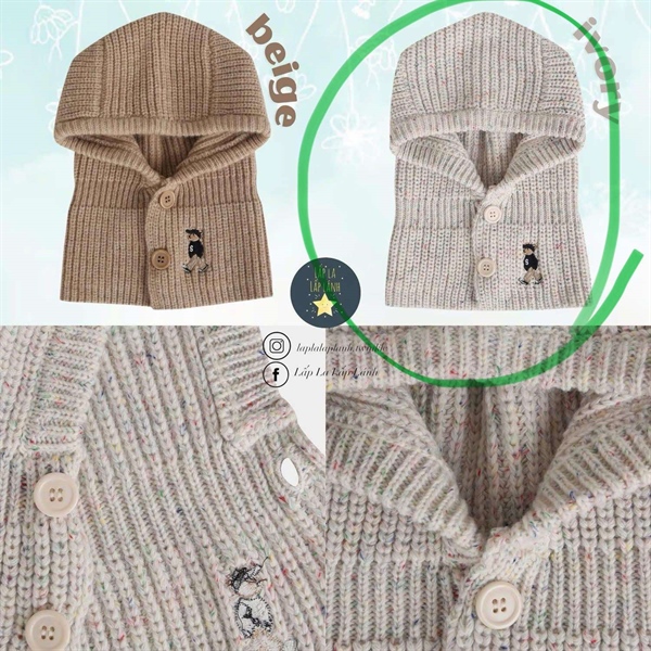 Shoopenkids Nón trùm cổ HPKACE01U Ivory