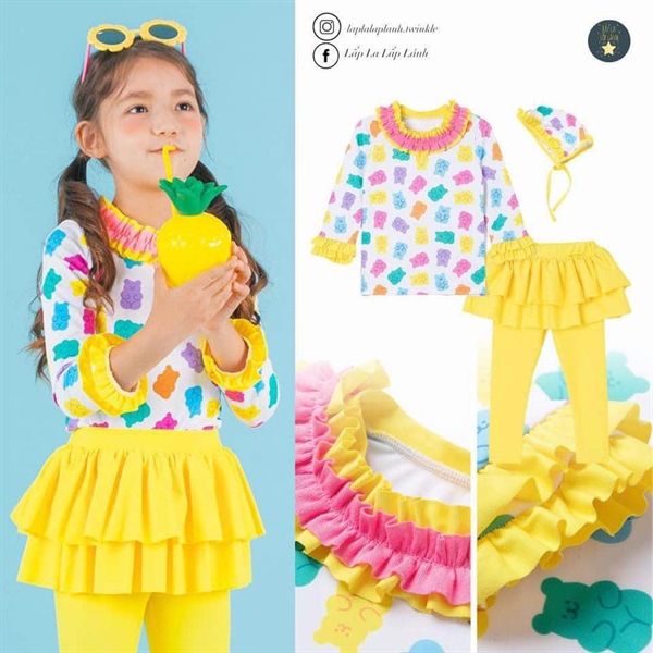 Ozkiz Đồ bơi hoa vàng size 120