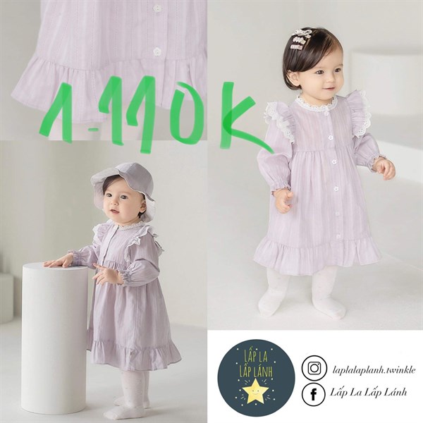 Happy Prince Đầm tím viền ren