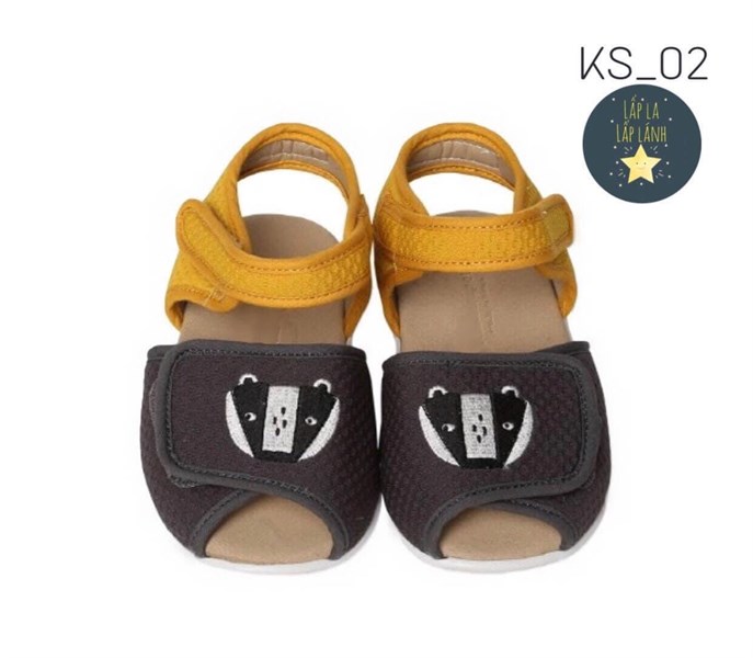 Kinderspel Sandals tập đi Cáo Nâu quai Vàng size 12-18m (135)