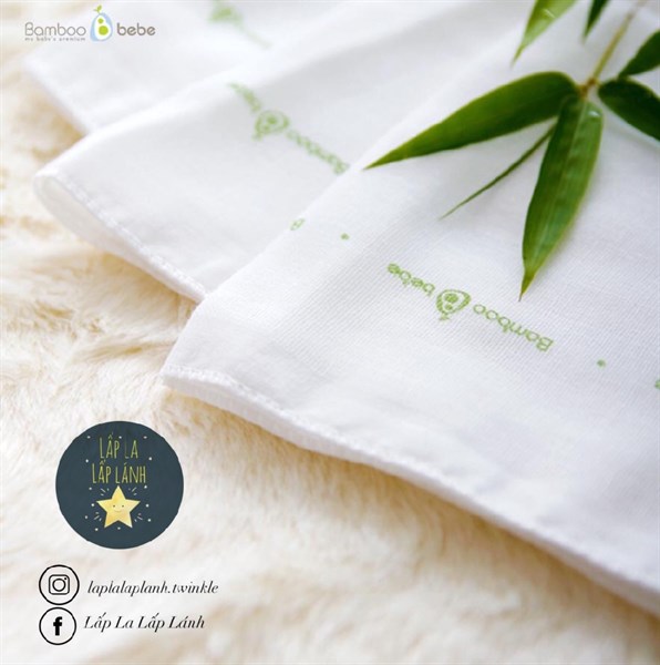 Bamboobebe Set 5 khăn sữa sợi tre size 33x33cm