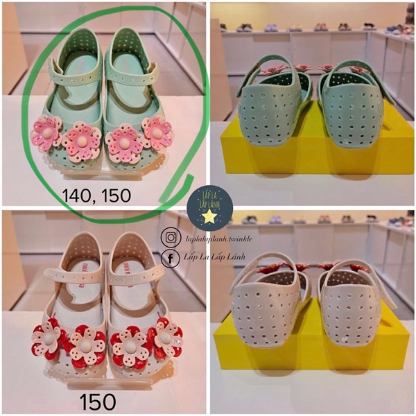 Minimelissa Giày búp bê MSKBJ6TSFR11 xanh lá size 150