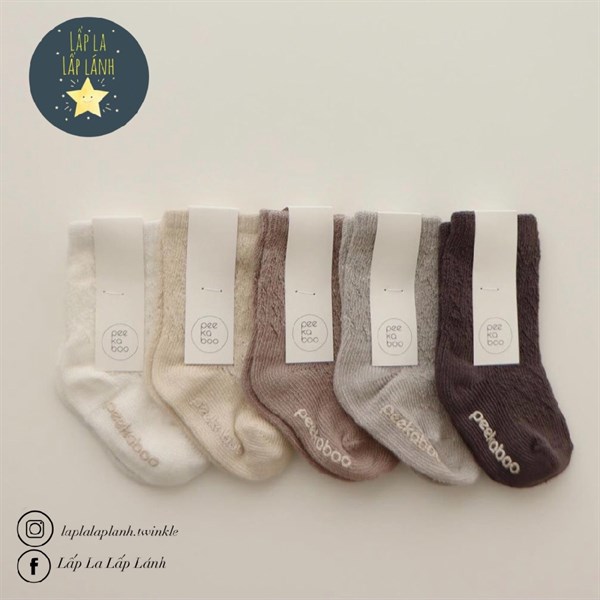 Peekaboo Set 5 đôi vớ bắp, vải lưới mùa hè size 3y