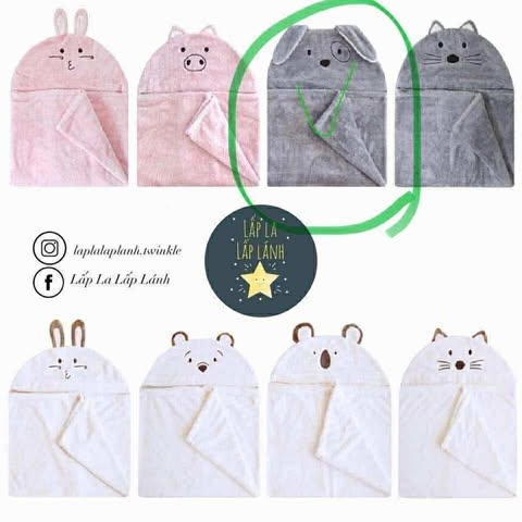 MDB Khăn tắm có mũ Cún Xám