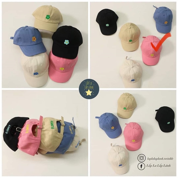 Rangubebe Nón lưỡi trai hoa cúc Hồng