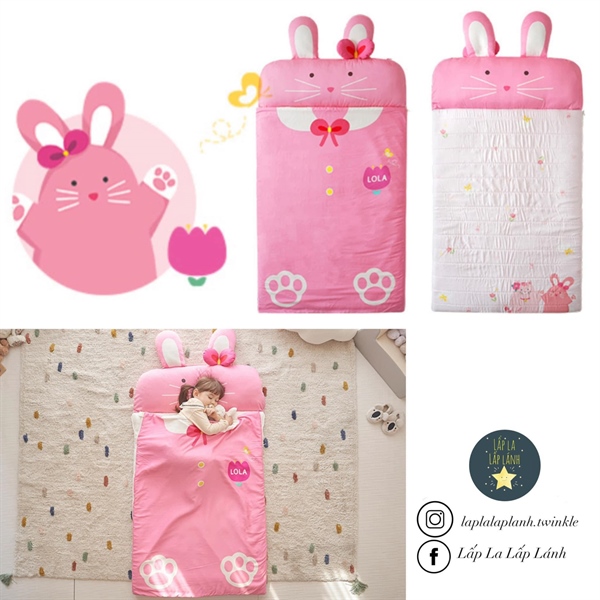 MiloGabby Set Ngủ Thỏ Hồng