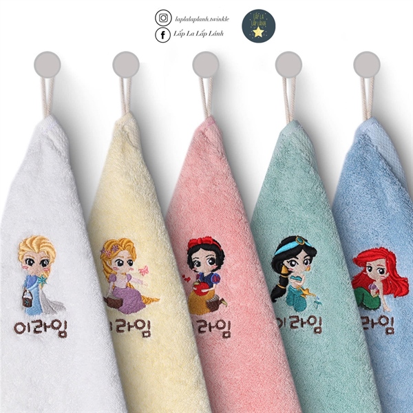 Limetowel Set khăn thêu tên Công chúa