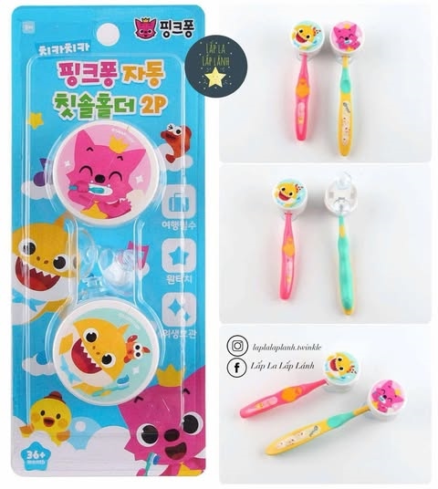 Aizoum Set treo bàn chải Babyshark 2p