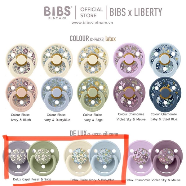 Bibs x Liberty Ti giả silicone Fossil & Sage