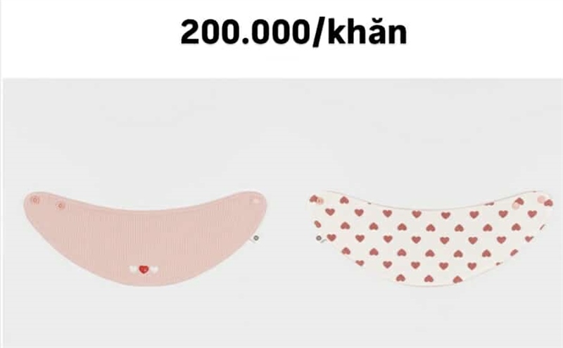 HappyPrince Khăn trắng trái tim hồng