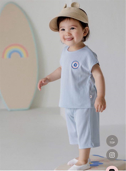 Happyprince Set đồ hoa xanh blue size 12-24m