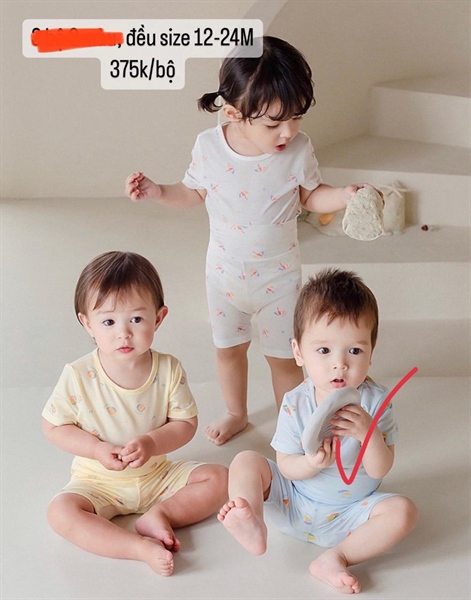 Happyprince Đồ bộ hoạ tiết con thuyền màu Xanh size 12-24m