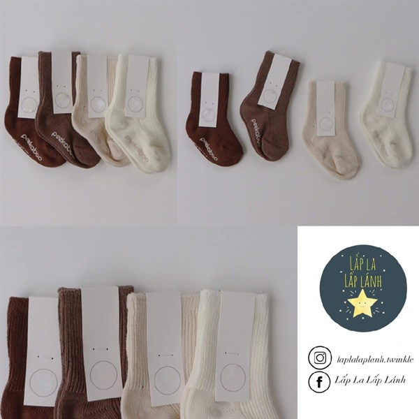 Peekaboo Set 4 vớ Nâu nâu size 2y