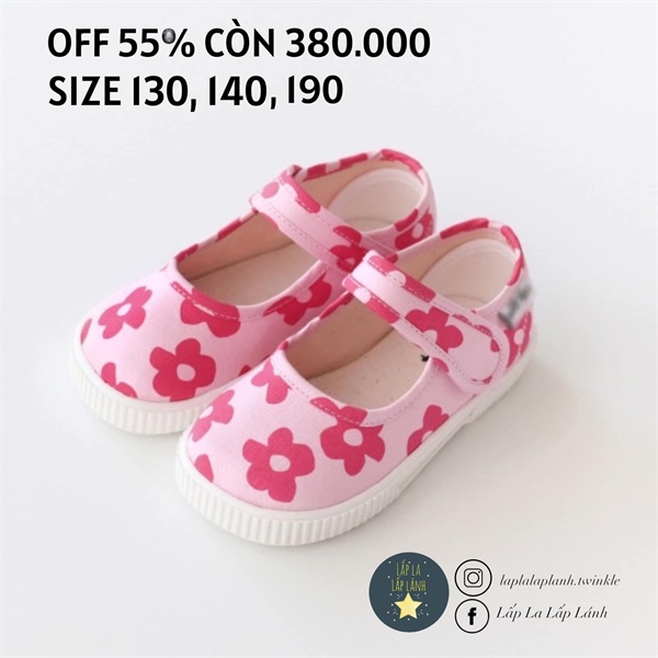 Petitshoes Giày hoa cúc hồng size 140