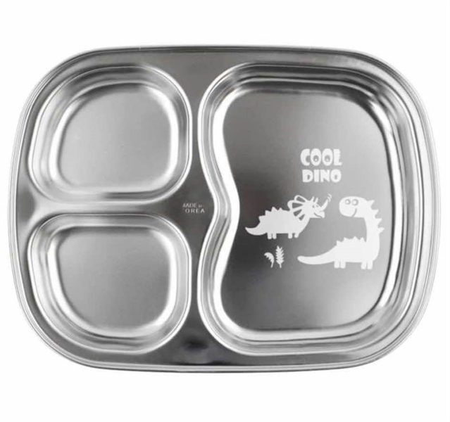 Dongyang Khay inox 3 ngăn khủng long