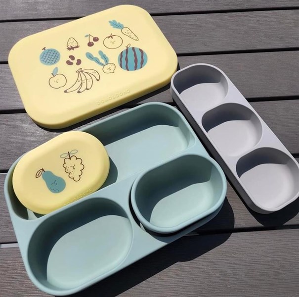 Donodono Khay ăn có nắp Fruits Yellow