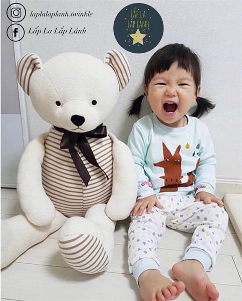 MDB Gấu Bông Kem Sọc Trắng 80cm