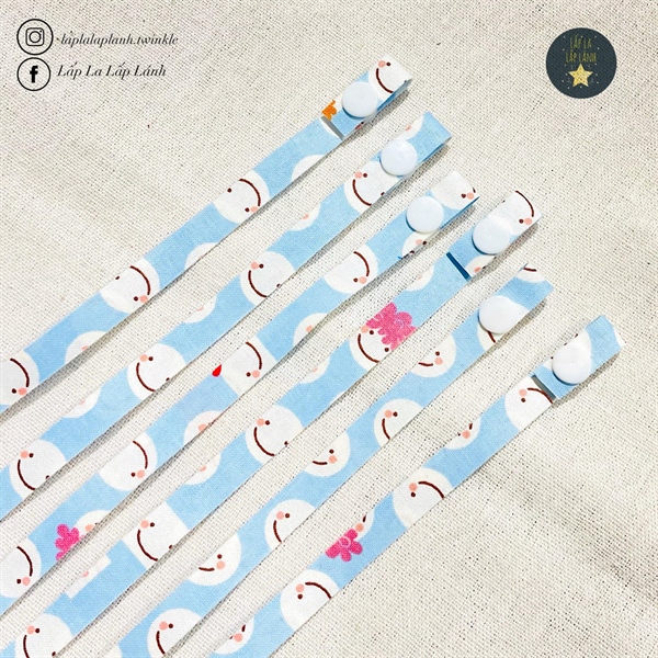 Lucyqueen Dây khẩu trang Mặt Cười Xanh