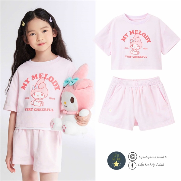 Spaokids Đồ bộ Melody cotton ngắn tay size 110