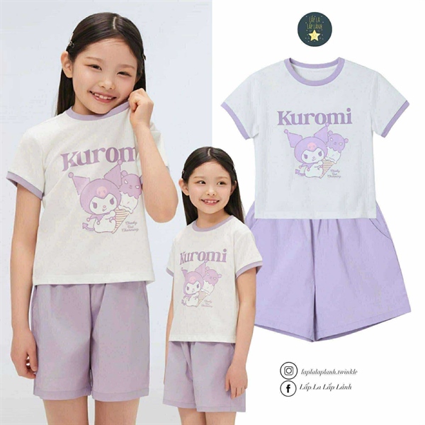 Spaokids Set quần áo Kuromi tím