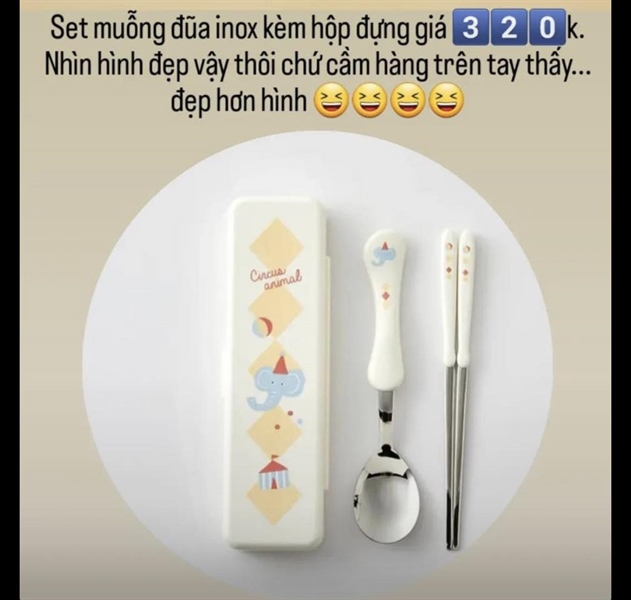 Modernhouse Set muỗng nĩa voi Trắng kèm hộp chữ nhật