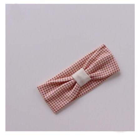 Peekaboo Turban nơ Kẻ Ô Đỏ Freesize