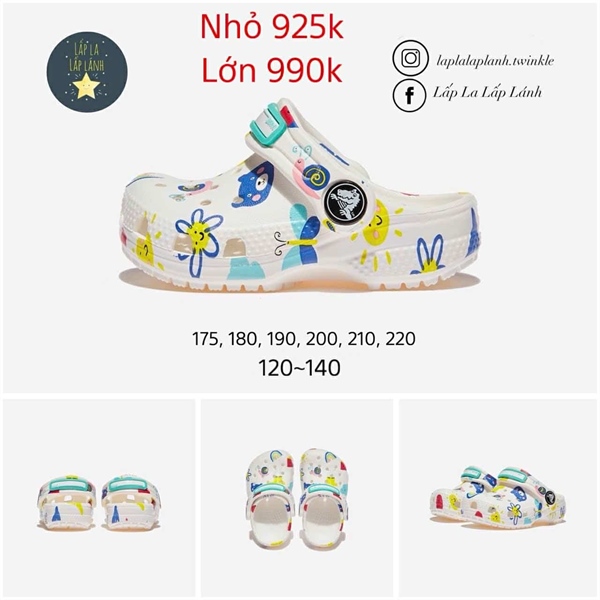 Crocs Sandal CRS210357 hoa lá size 130