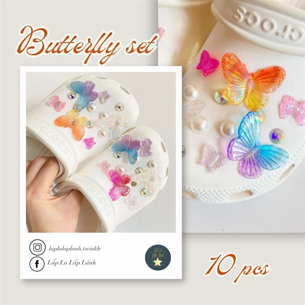 Crocs Charm bướm 7 màu