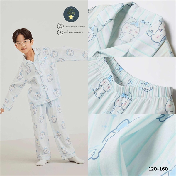 Spaokids Set pyjama SPPPF49KU6 dài tay cổ V