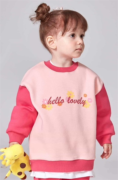 Kidscomo Đồ bộ Hello lovely vải nỉ size 9 size 5-6 y