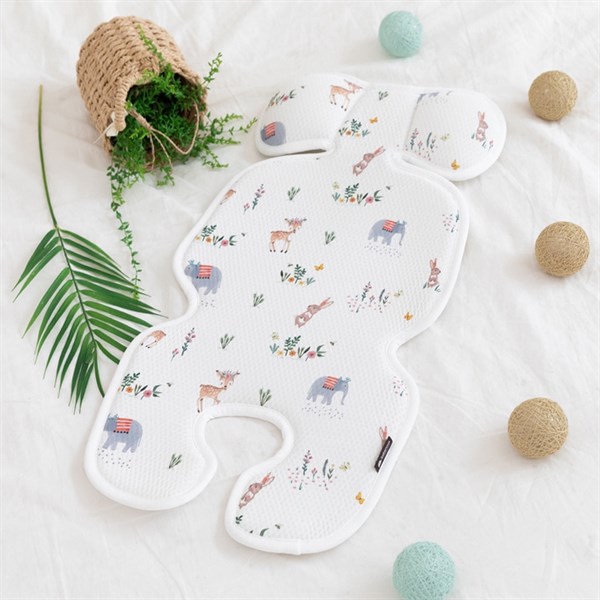 Bebenuvo Nệm lót xe đẩy Nai, Thỏ, Voi