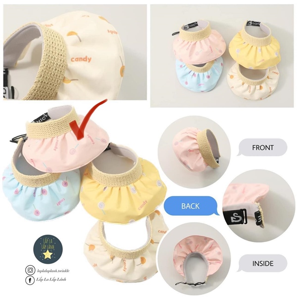 Rangubebe Nón nửa đầu Candy Hồng