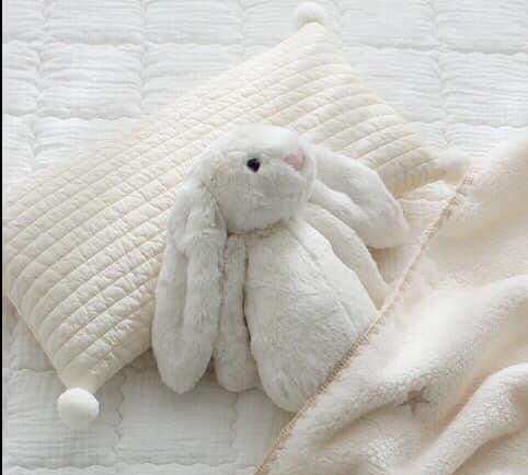 Tanihome Gối Ivory vân sọc trắng 4 châu 50x30cm