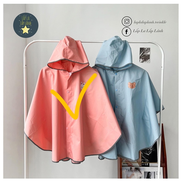 ECLL Áo mưa hồng size S