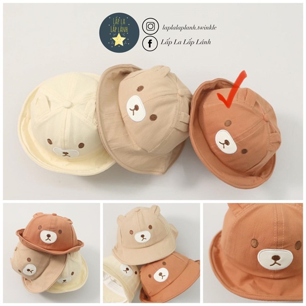 Rangubebe Nón tai bèo gấu Nâu đỏ
