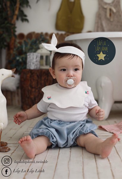 Yếm Vải Uidong Trắng Cherry Hồng