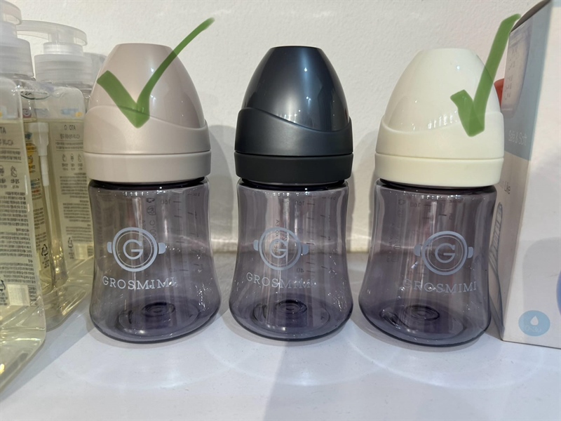 Grosmimi Bình sữa ver Dark nắp Trắng