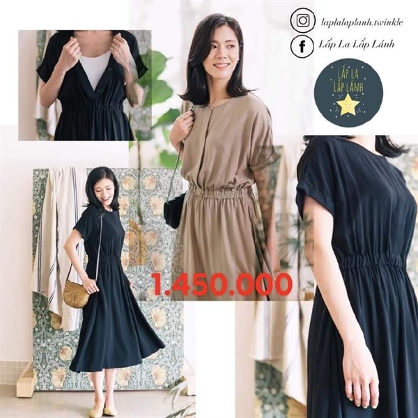 Konny Đầm bỉm sữa eo thun Beige