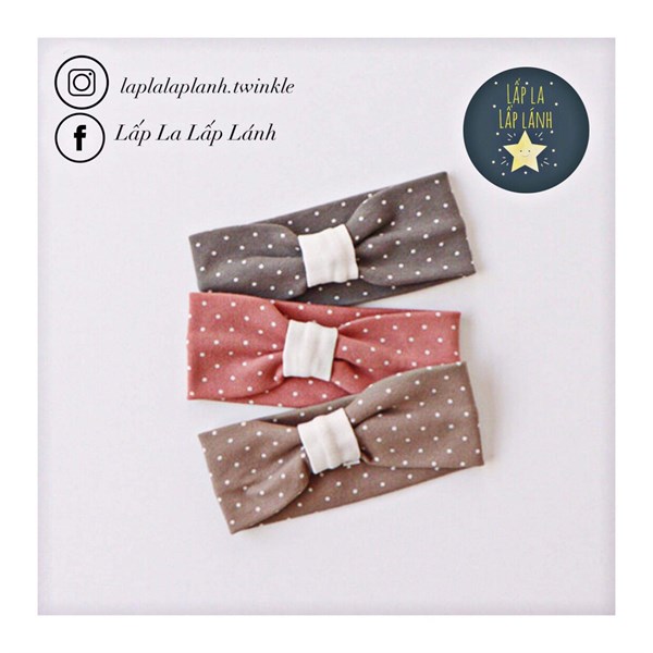 Peekaboo Turban Chấm bi Nâu Freesize